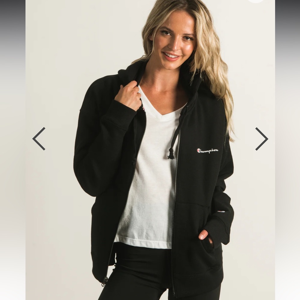 236-Champion Black Zip-Up Hoodie For Women
